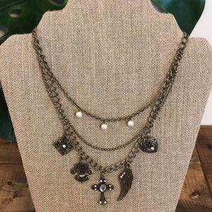 Cookie Lee | Layered Antique Brass Tone Necklace